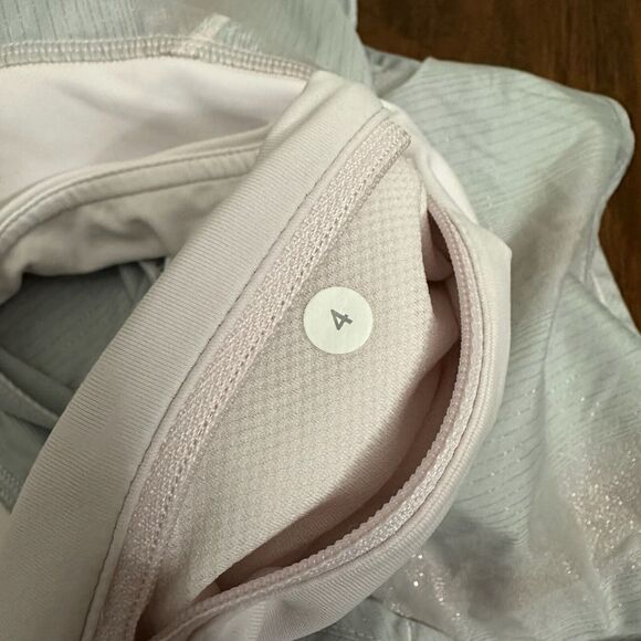LULULEMON Run Times Shorts in Light Green/Metallic Blush Stripe - Picture 10 of 11